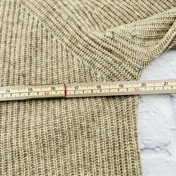 Eileen Fisher Ribbed Knit Sweater Large Beige Yak Wool Blend Soft Cozy Warm - Picture 5 of 8